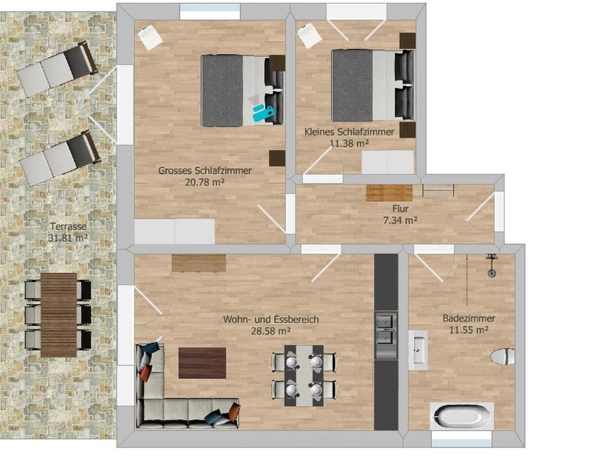 באדנוויילר Ferienwohnung Am Park מראה חיצוני תמונה